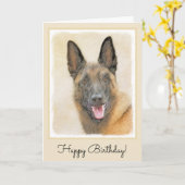 Carte Peinture malinoise belge - Beau art original de ch (Fleur jaune)