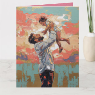 Carte Peinture moderne abstraite de père et enfant