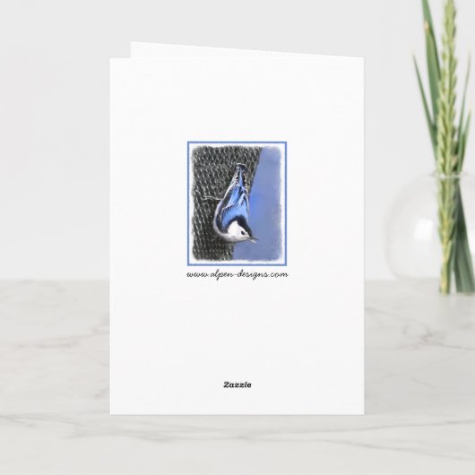 Carte Peinture Nuthatch à poitrine blanche Art original (Dos)