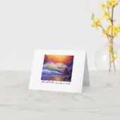 Carte Peinture originale de coucher du soleil de (Fleur jaune)