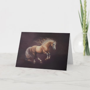 Carte Peinture Pastel D'Un Cheval De Course
