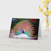 Carte Peinture Peacock vintage (Fleur jaune)