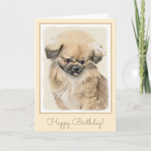Carte Peinture Pekingese - Cute Original Chien Art