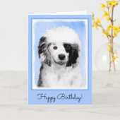 Carte Peinture Portugaise de Chien d'Eau - Art original  (Fleur jaune)