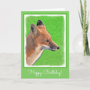 Carte Peinture Red Fox - Art original de la faune