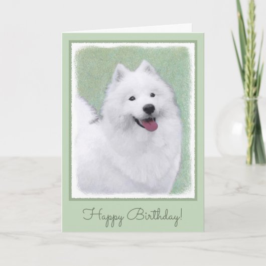 Carte Peinture Samoyed - Cute Original Chien Art (Devant)