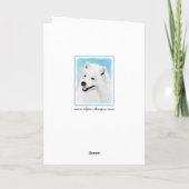 Carte Peinture Samoyed - Cute Original Chien Art (Dos)