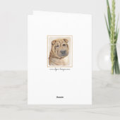 Carte Peinture Shar Pei - Cute Original Chien Art (Dos)