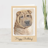 Carte Peinture Shar Pei - Cute Original Chien Art (Devant)