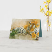 Carte Peinture sur tigre (Fleur jaune)