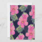 Carte Peinture tropicale bleu rose Hibiscus (Dos)
