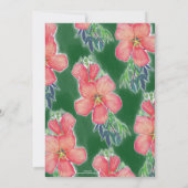 Carte Peinture tropicale vert Hibiscus rose (Dos)
