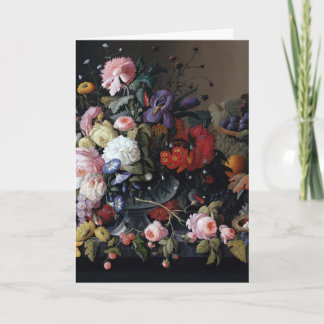 Carte Peinture Vintage classique à fleurs