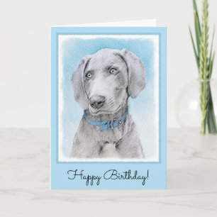 Carte Peinture Weimaraner - Joli art original chien