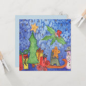 Carte Peinture Whimsical Christmas Cheer Watercolor (Devant/Arrière en situation)