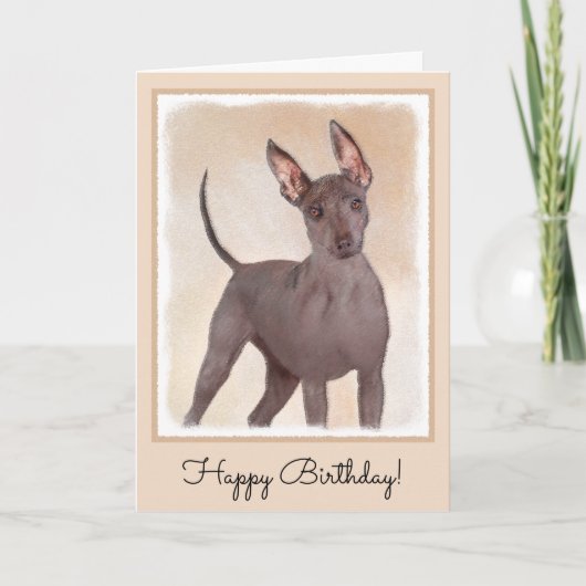 Carte Peinture Xoloitzcuintli - Beau art original de chi (Devant)