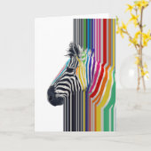 Carte Peinture Zèbre Colorée Grandes Vibrantes (Fleur jaune)