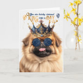 Carte Pekingese Chien King pour une journée d'anniversai (Fleur jaune)