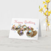 Carte Pekingese Fête Anniversaire (Fleur jaune)
