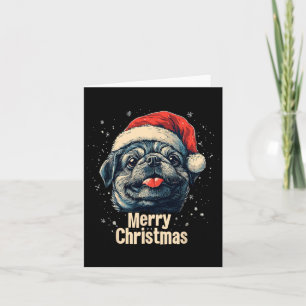 Carte Pekingese Santa Hat Joyeux Noël Noël Amoureux des