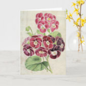 Carte Pelargoniums vintages de fantaisie (Fleur jaune)