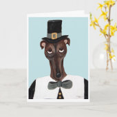 Carte Pèlerin de Thanksgiving Greyhound (Fleur jaune)