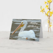 Carte Pélican blanc B15 sur eau boueuse (Fleur jaune)