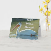 Carte Pélican blanc B4 (Fleur jaune)