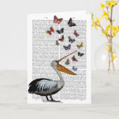 Carte Pelican & Papillons (Fleur jaune)