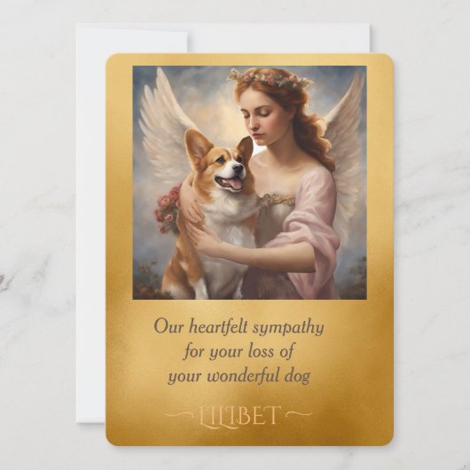 Carte Pembroke Corgi élégant Angel Sympathy (Devant)
