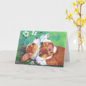 Carte Pembroke Welsh Corgi (Fleur jaune)