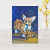 Carte Pembroke Welsh Corgi (Fleur jaune)