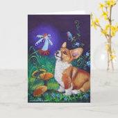 Carte Pembroke Welsh Corgi (Fleur jaune)