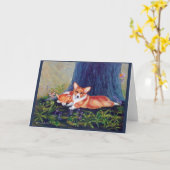 Carte Pembroke Welsh Corgi (Fleur jaune)