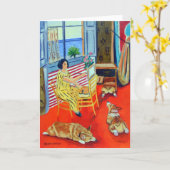 Carte Pembroke Welsh Corgi (Fleur jaune)