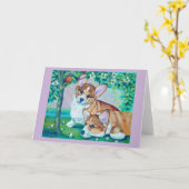 Carte Pembroke Welsh Corgi (Fleur jaune)