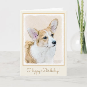 Carte Pembroke Welsh Corgi Peinture - Art Chien original