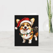 Carte Pembroke Welsh Corgi Santa Christmas Tree Lights X (Devant)