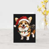 Carte Pembroke Welsh Corgi Santa Christmas Tree Lights X (Fleur jaune)