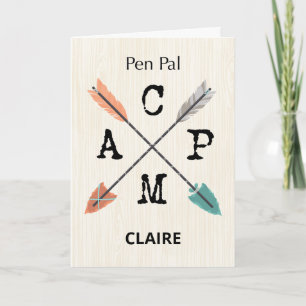 Carte Pen Pal Camp Personnaliser Nom Flèches