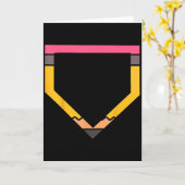 Carte Pencil Home Plate Baseball Lovers Boys Kids Back T (Fleur jaune)