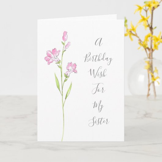 Carte Pendentif rose Aquarelle (Fleur jaune)