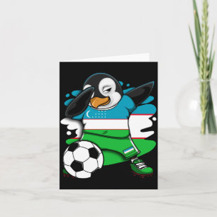 Carte Pengouin Dabbing Ouzbékistan Maillot de Fans de Fo