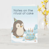 Carte Penguin Birthday | Dry Humour Custom Birthday (Fleur jaune)