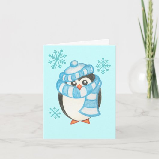 Carte Penguin de Noël (Devant)