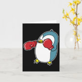Carte Penguin fait la boxe (Fleur jaune)