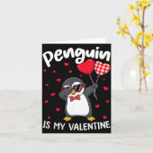 Carte Penguin Is My Valentine Funny Bird V Day Cute Anim (Fleur jaune)