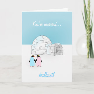 Carte Penguin mariage