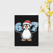 Carte Penguin Santa Hat 67 Icy Numbers Christmas Birthda (Fleur jaune)
