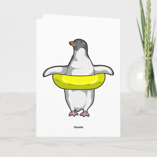 Carte Penguin with Swim ring (Dos)